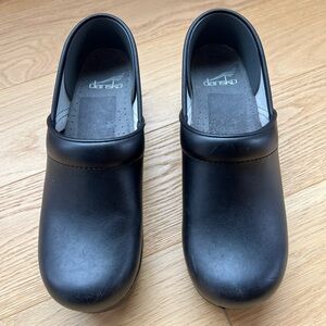 Dansko Black Leather Clogs